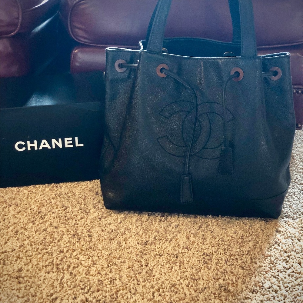 Chanel Grained Calf-Skin Leather Tote